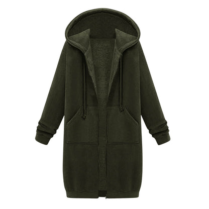 Long Hoodies for Women Zip Up Double Zipper Fleece Jacket Tunic Sweatshirts Fall Winter Fashion Clothes