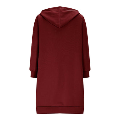 Long Hoodies for Women Zip Up Double Zipper Fleece Jacket Tunic Sweatshirts Fall Winter Fashion Clothes