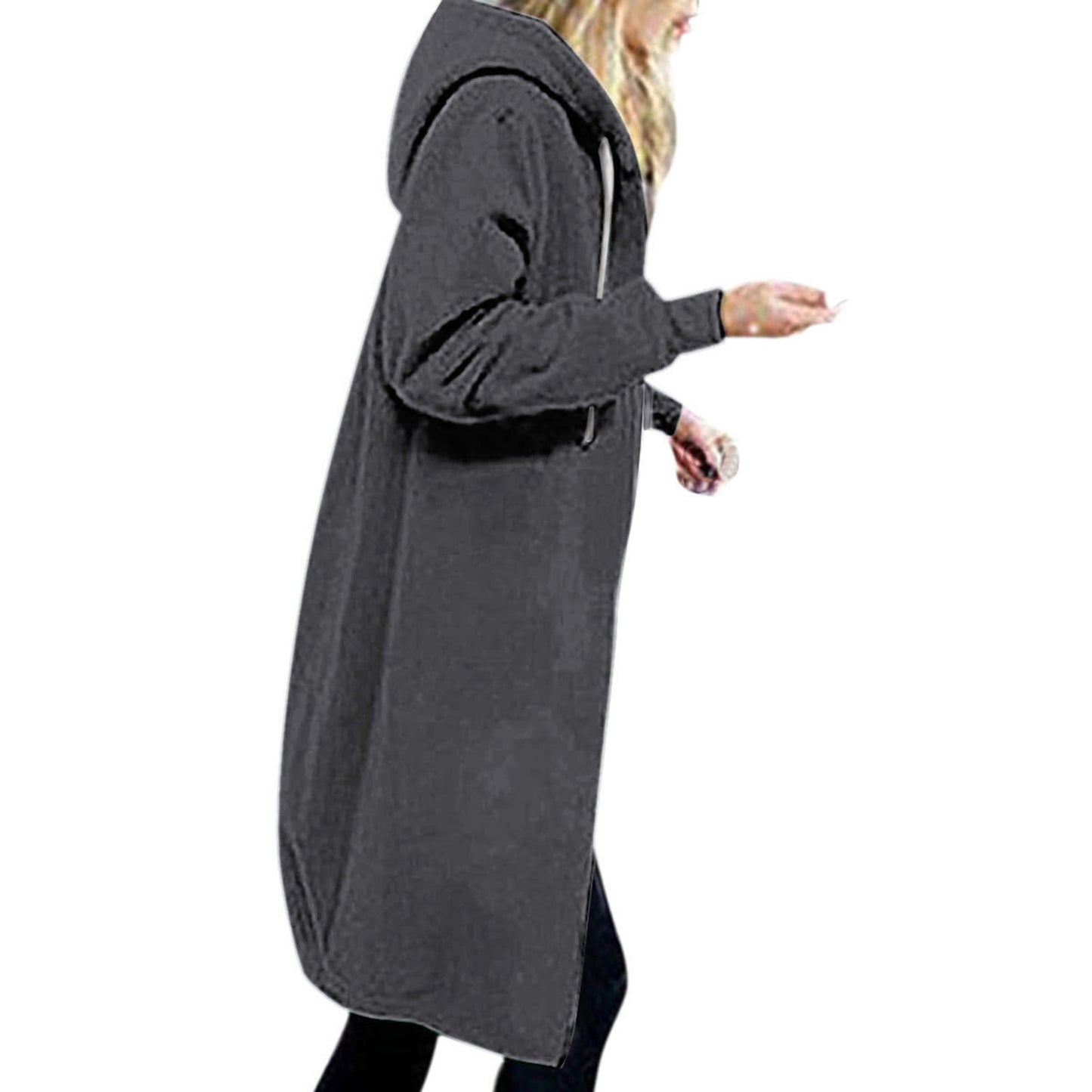 Long Hoodies for Women Zip Up Double Zipper Fleece Jacket Tunic Sweatshirts Fall Winter Fashion Clothes