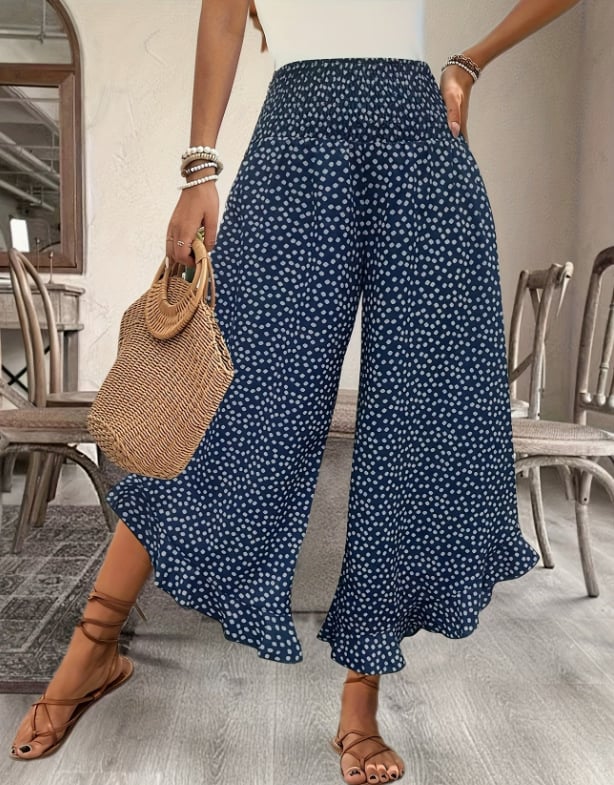 Black and White Elastic Waistband Pants