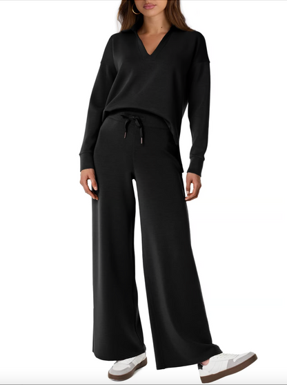 Lightweight Two Piece Polo Collar Lounge Set