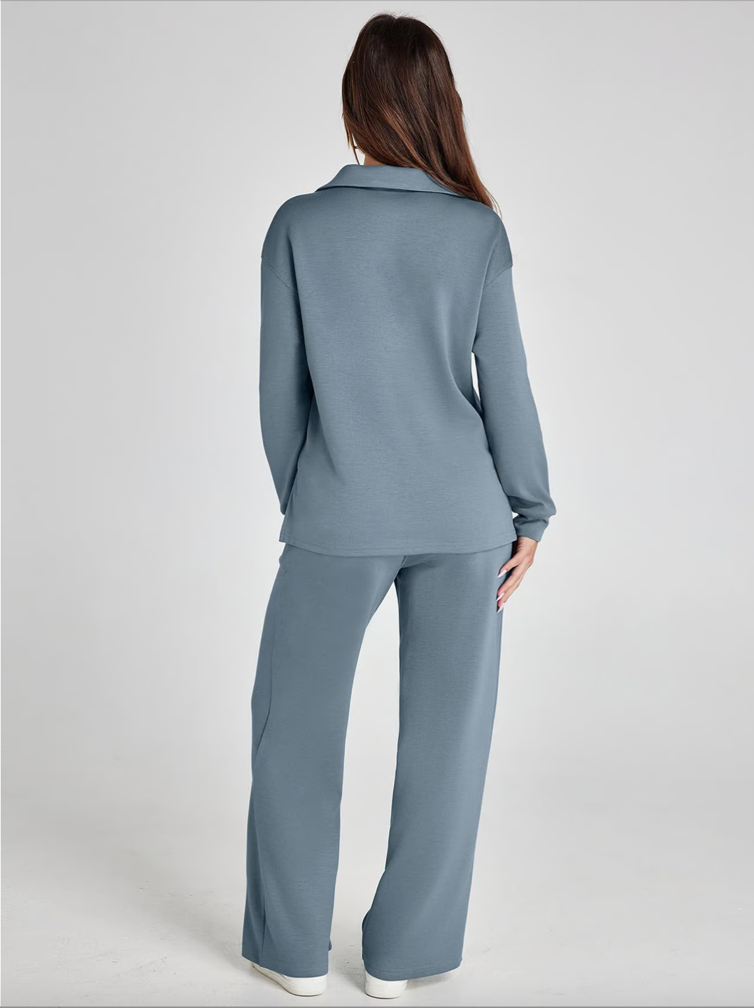 Lightweight Two Piece Polo Collar Lounge Set