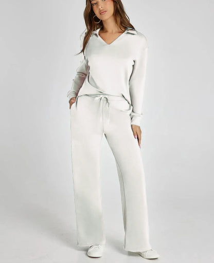 Lightweight Two Piece Polo Collar Lounge Set