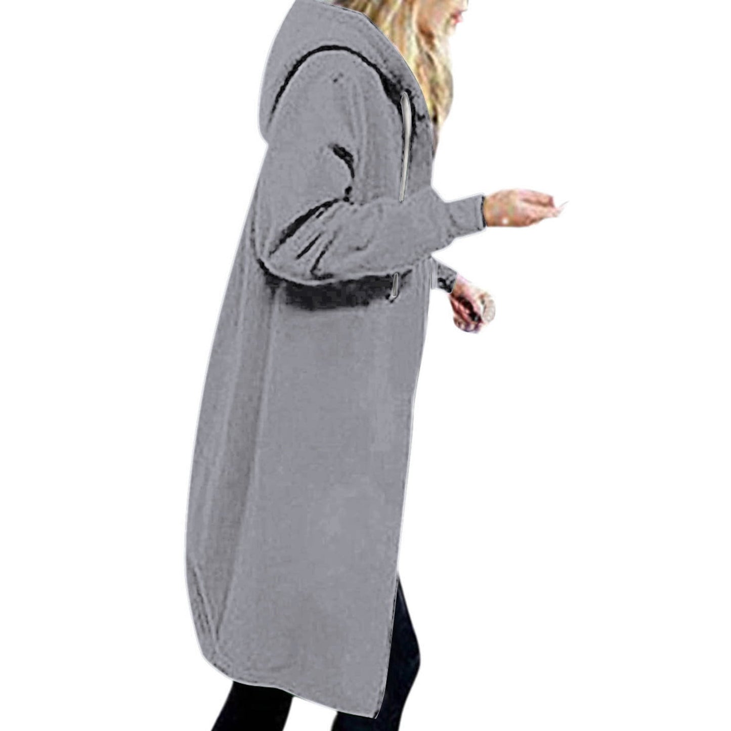 Long Hoodies for Women Zip Up Double Zipper Fleece Jacket Tunic Sweatshirts Fall Winter Fashion Clothes