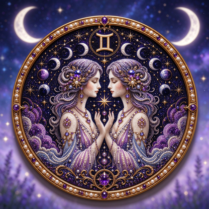 🔥 LAST DAY 49% OFF – ✨ Premium 3D Pearl 12 Zodiac Signs Art Kit | Luxury Flocked Canvas with Scratch-Resistant Non-Fading Pearl Beads DIY Handmade Astrology Decor ♈🌙💎