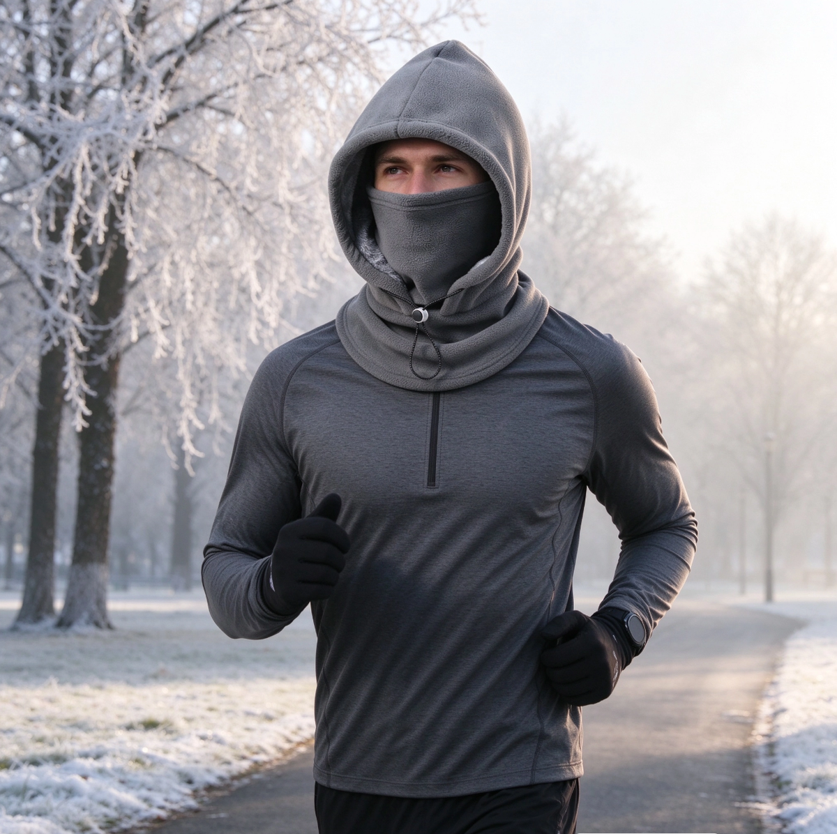 One-piece warm mask hat, Outdoor cycling windproof warm hat with neck mask