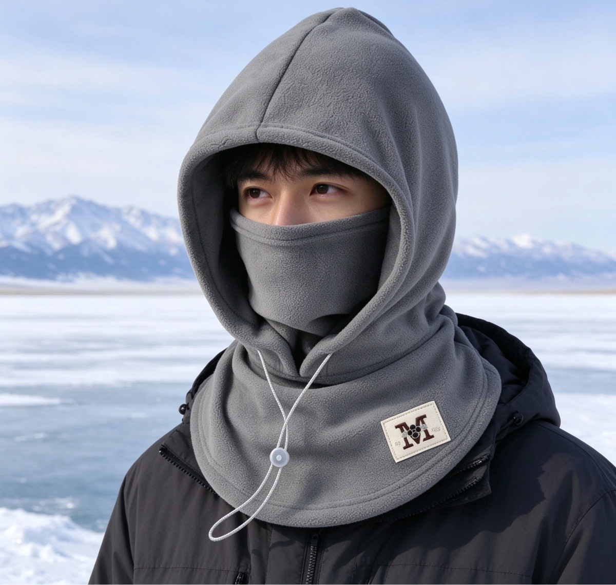 One-piece warm mask hat, Outdoor cycling windproof warm hat with neck mask