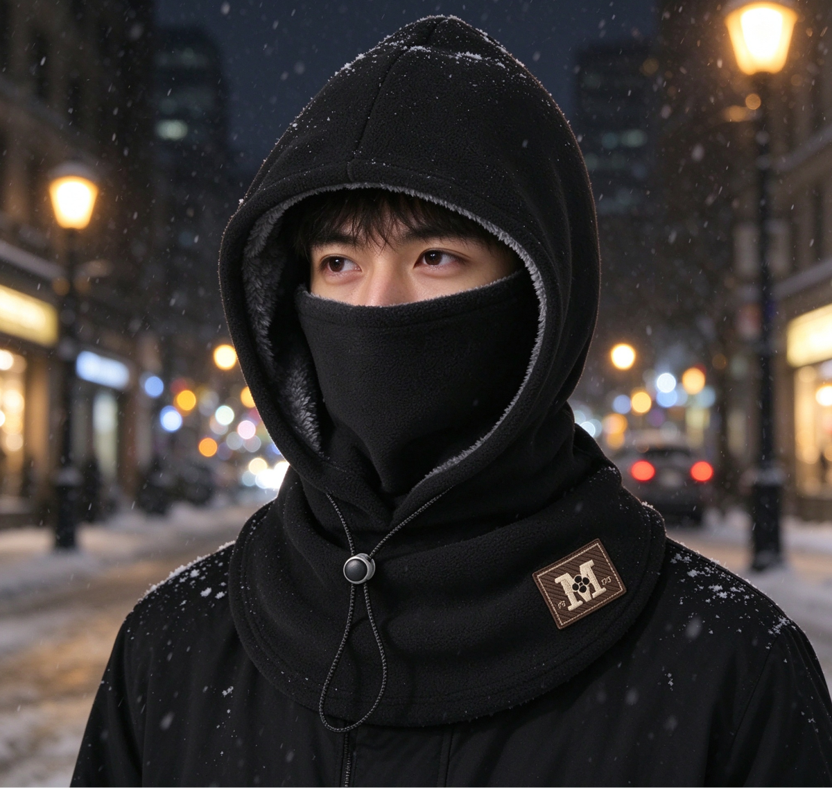 One-piece warm mask hat, Outdoor cycling windproof warm hat with neck mask