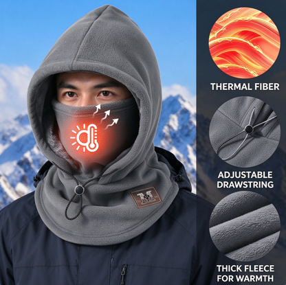 One-piece warm mask hat, Outdoor cycling windproof warm hat with neck mask