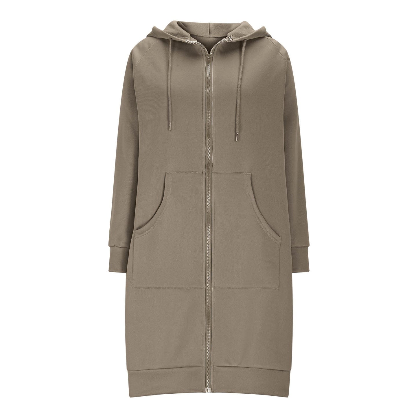 Long Hoodies for Women Zip Up Double Zipper Fleece Jacket Tunic Sweatshirts Fall Winter Fashion Clothes