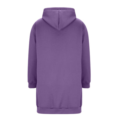Long Hoodies for Women Zip Up Double Zipper Fleece Jacket Tunic Sweatshirts Fall Winter Fashion Clothes