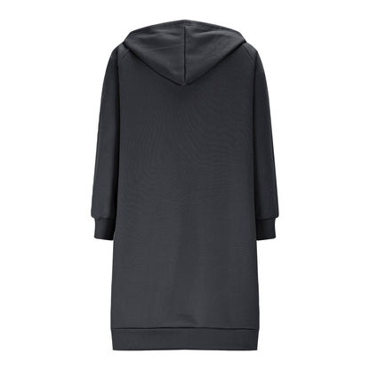 Long Hoodies for Women Zip Up Double Zipper Fleece Jacket Tunic Sweatshirts Fall Winter Fashion Clothes