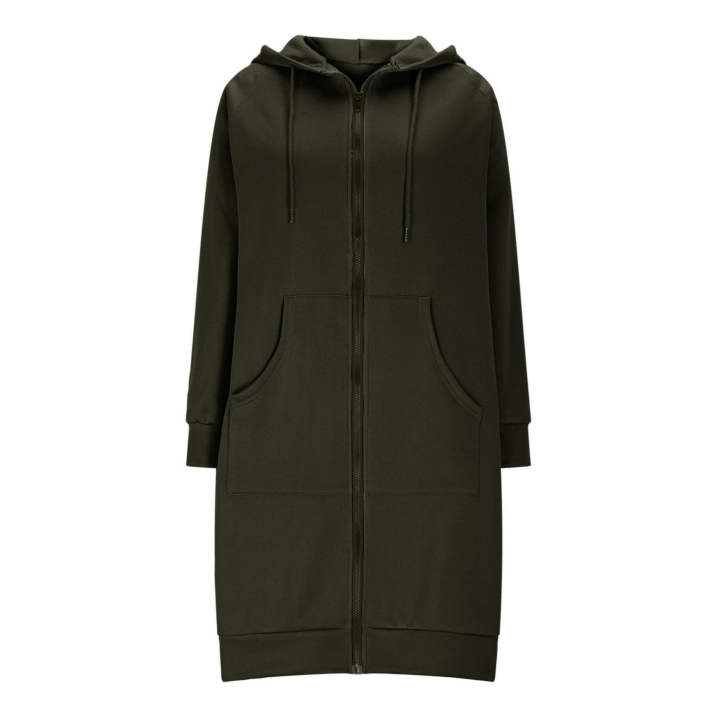 Long Hoodies for Women Zip Up Double Zipper Fleece Jacket Tunic Sweatshirts Fall Winter Fashion Clothes