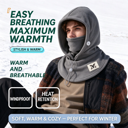 One-piece warm mask hat, Outdoor cycling windproof warm hat with neck mask