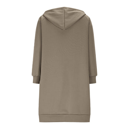 Long Hoodies for Women Zip Up Double Zipper Fleece Jacket Tunic Sweatshirts Fall Winter Fashion Clothes