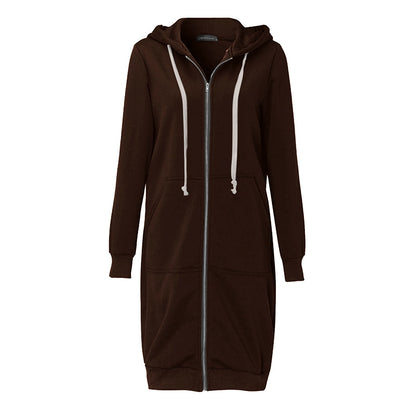 Long Hoodies for Women Zip Up Double Zipper Fleece Jacket Tunic Sweatshirts Fall Winter Fashion Clothes