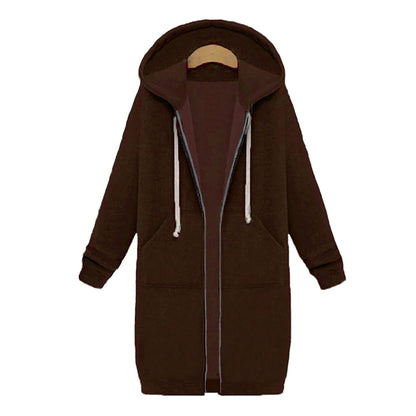 Long Hoodies for Women Zip Up Double Zipper Fleece Jacket Tunic Sweatshirts Fall Winter Fashion Clothes