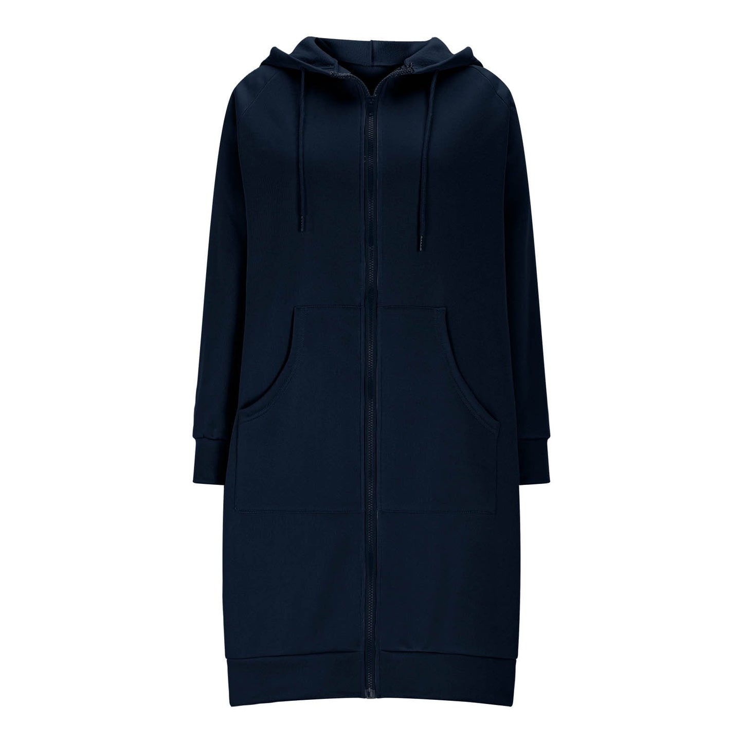 Long Hoodies for Women Zip Up Double Zipper Fleece Jacket Tunic Sweatshirts Fall Winter Fashion Clothes