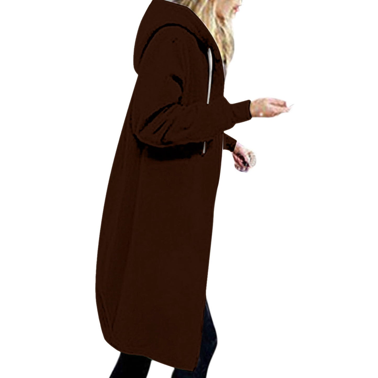 Long Hoodies for Women Zip Up Double Zipper Fleece Jacket Tunic Sweatshirts Fall Winter Fashion Clothes