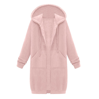 Long Hoodies for Women Zip Up Double Zipper Fleece Jacket Tunic Sweatshirts Fall Winter Fashion Clothes