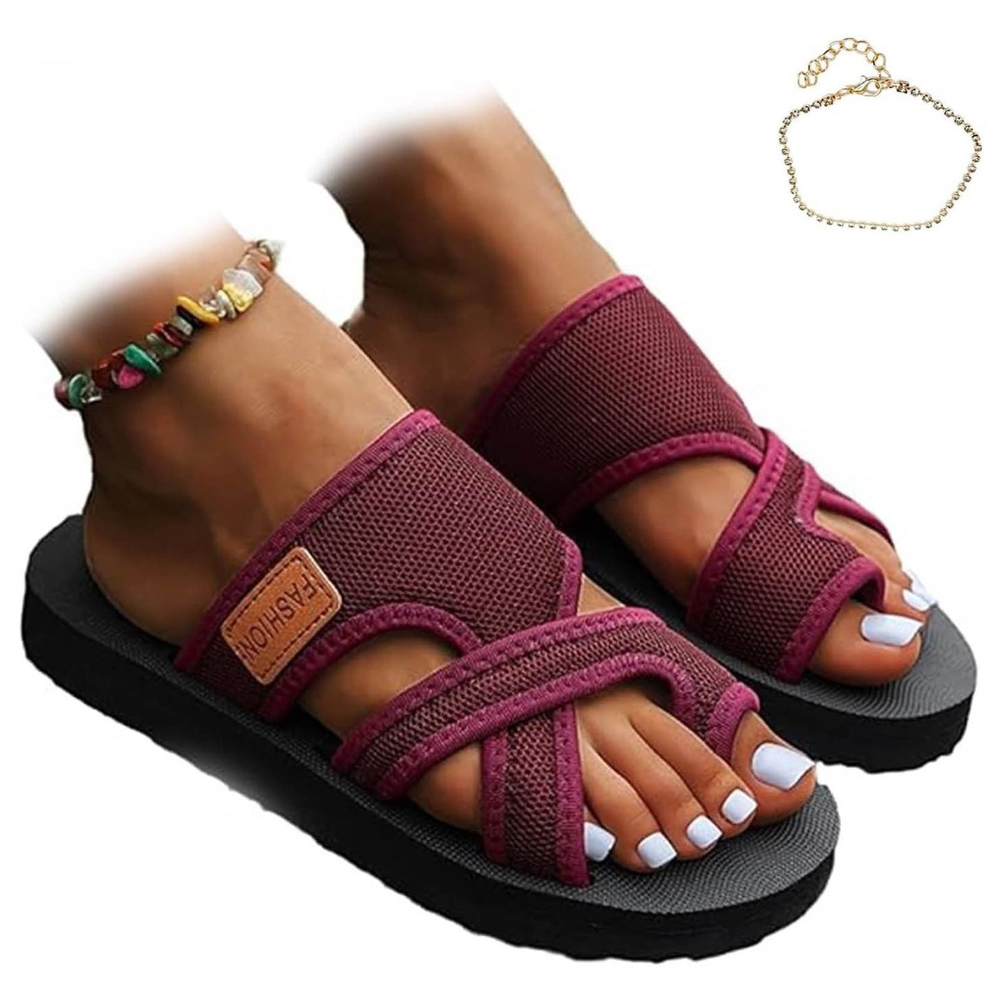 Dressy Sandals Wedge Shoes Slip On Dressy Summer Comfortable Slides Sandals Lightweight Platform Shoes Size 8.5