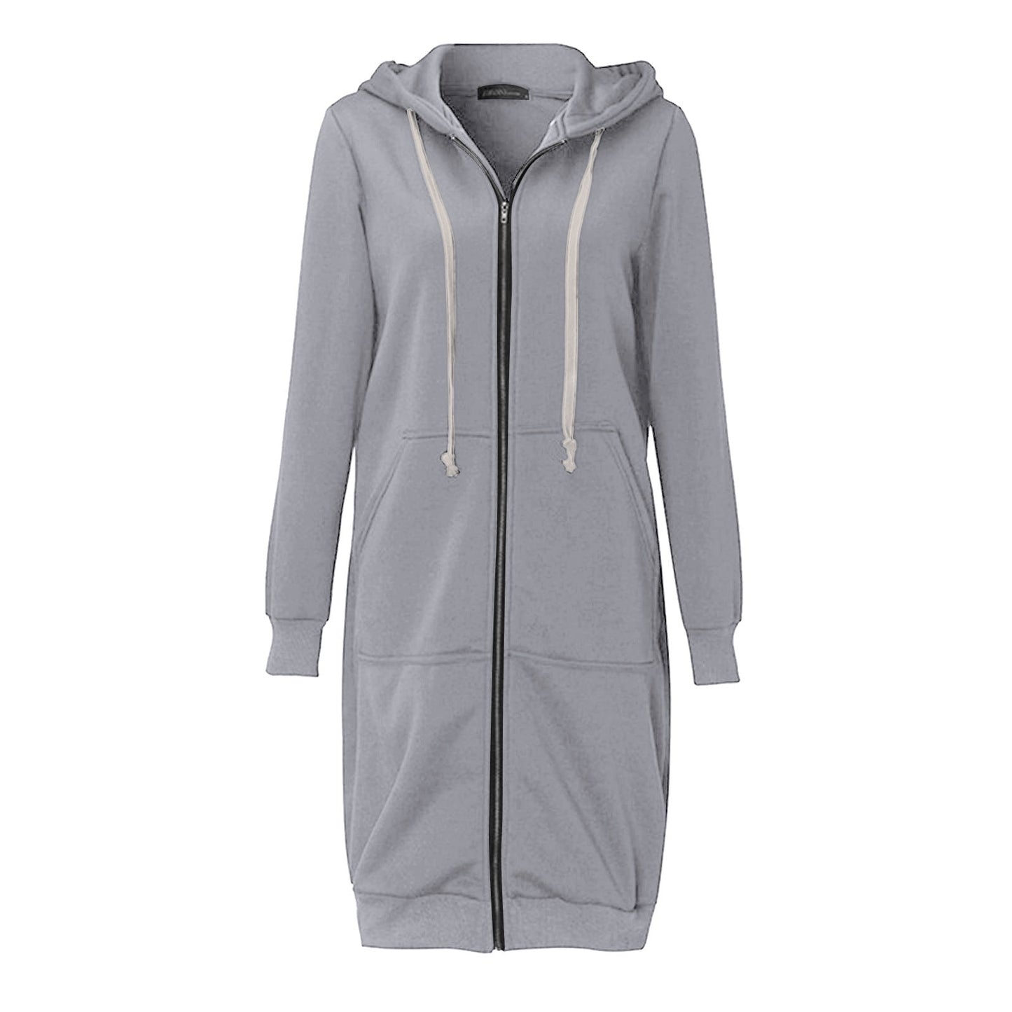 Long Hoodies for Women Zip Up Double Zipper Fleece Jacket Tunic Sweatshirts Fall Winter Fashion Clothes