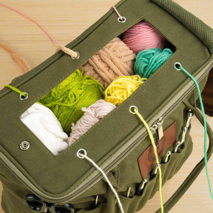 Personalization Canvas knitting bag, Gift For Mom, Yarn Storage Organizer, Canvas Yarn Bag, Needle Storage Bag, Sewing Project Organizer