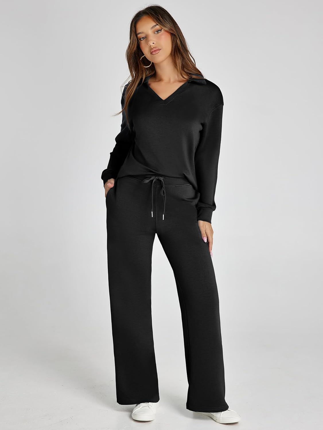 Lightweight Two Piece Polo Collar Lounge Set