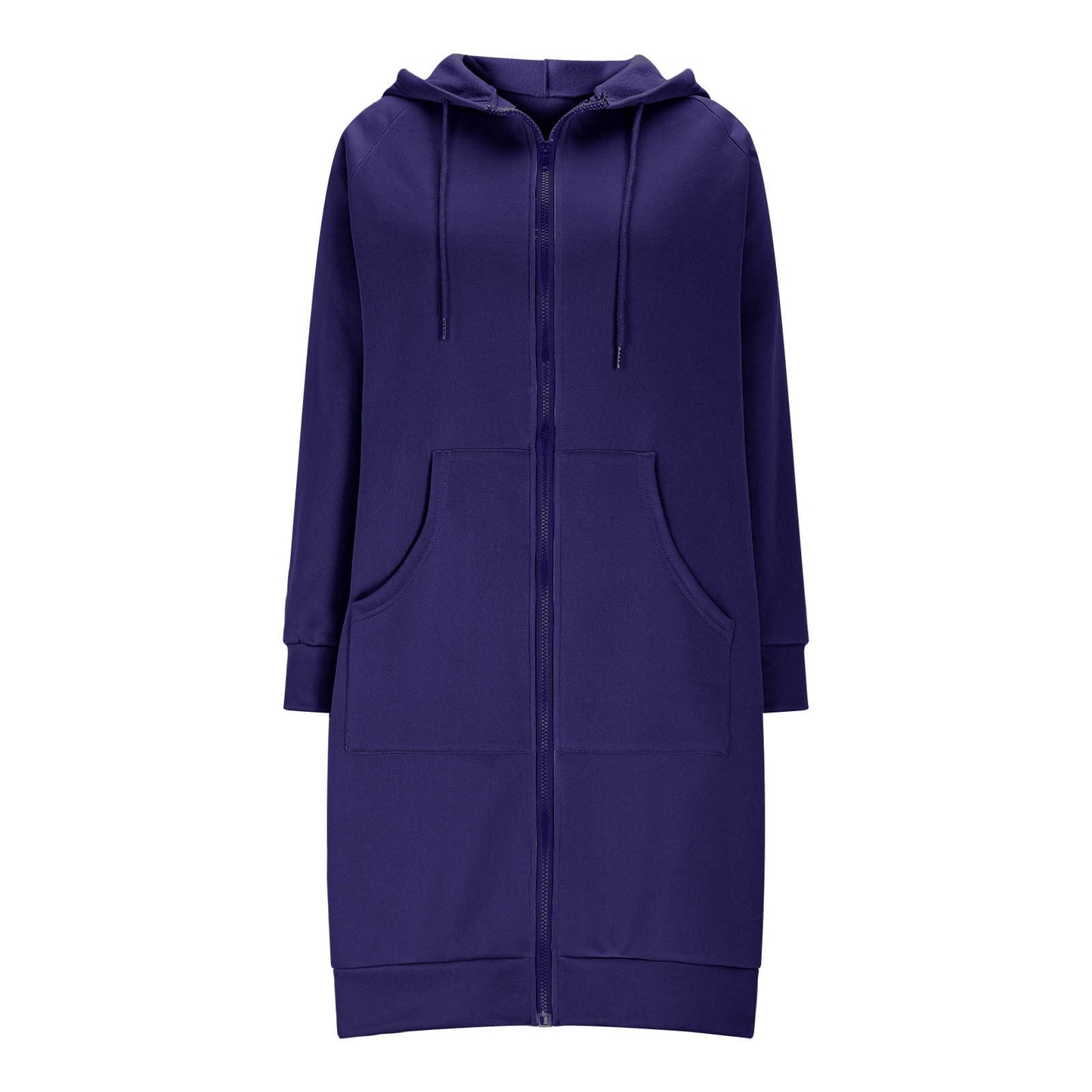 Long Hoodies for Women Zip Up Double Zipper Fleece Jacket Tunic Sweatshirts Fall Winter Fashion Clothes