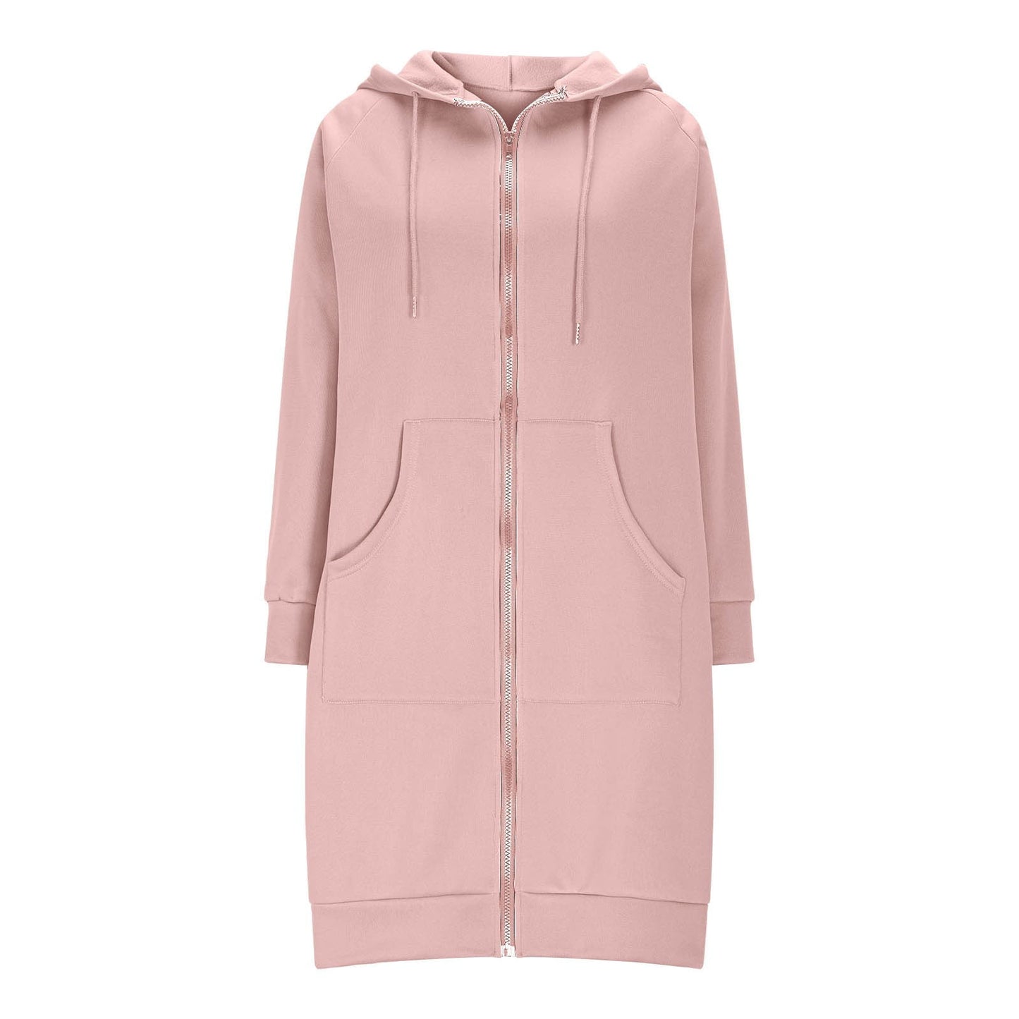 Long Hoodies for Women Zip Up Double Zipper Fleece Jacket Tunic Sweatshirts Fall Winter Fashion Clothes