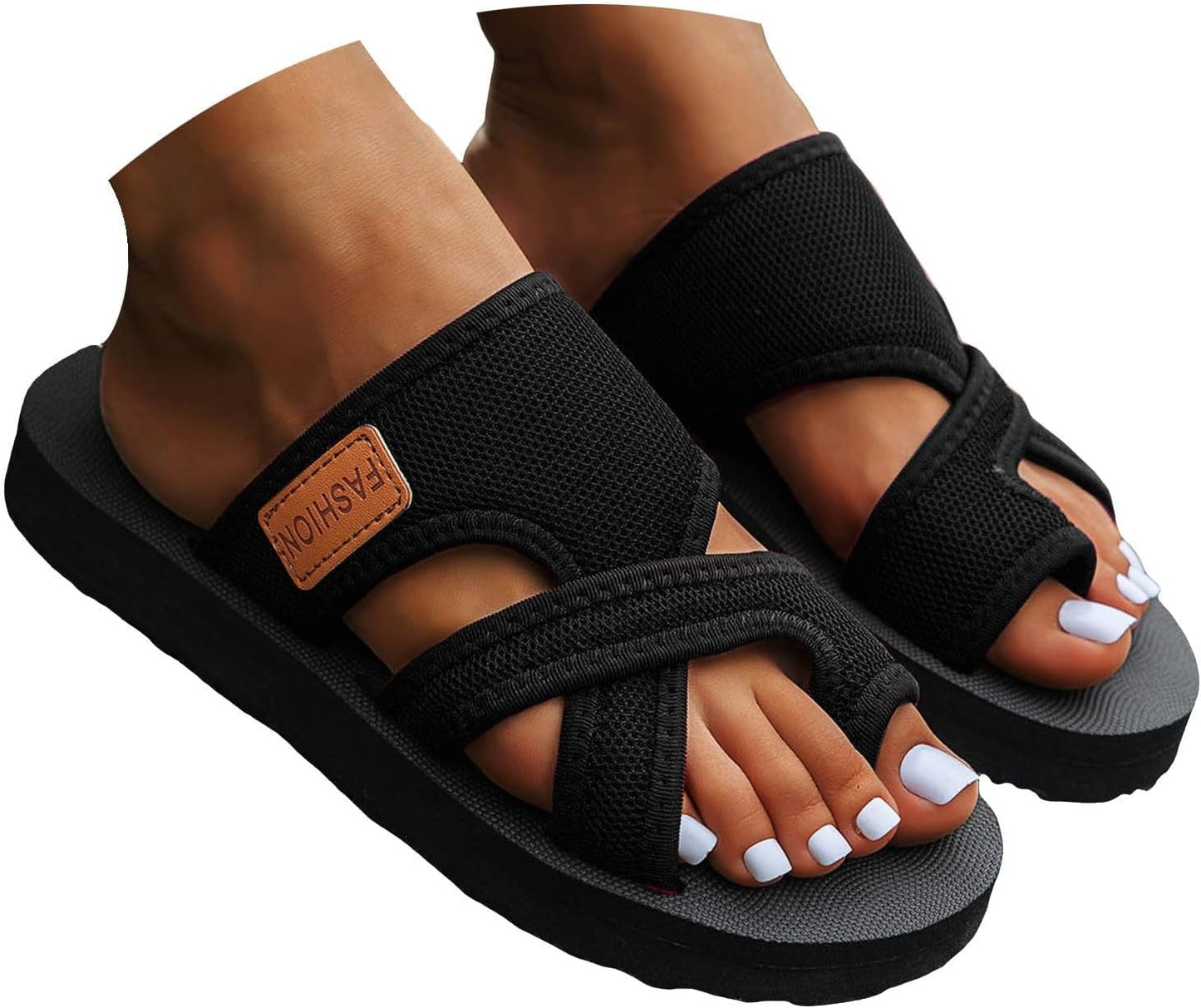 Cathalem Orthopedic Slides for Women Mesh Sandals Women Mesh Slide Sandals 2024 Comfortable Orthopedic Arch Support Sandals