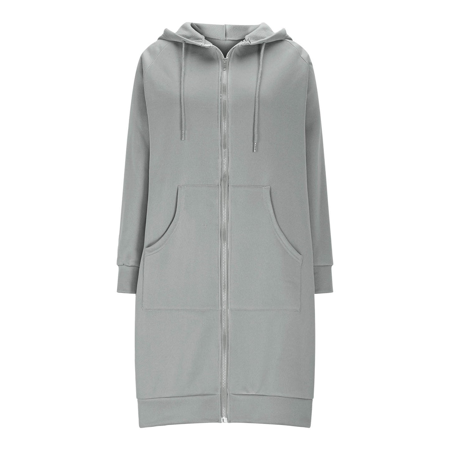 Long Hoodies for Women Zip Up Double Zipper Fleece Jacket Tunic Sweatshirts Fall Winter Fashion Clothes