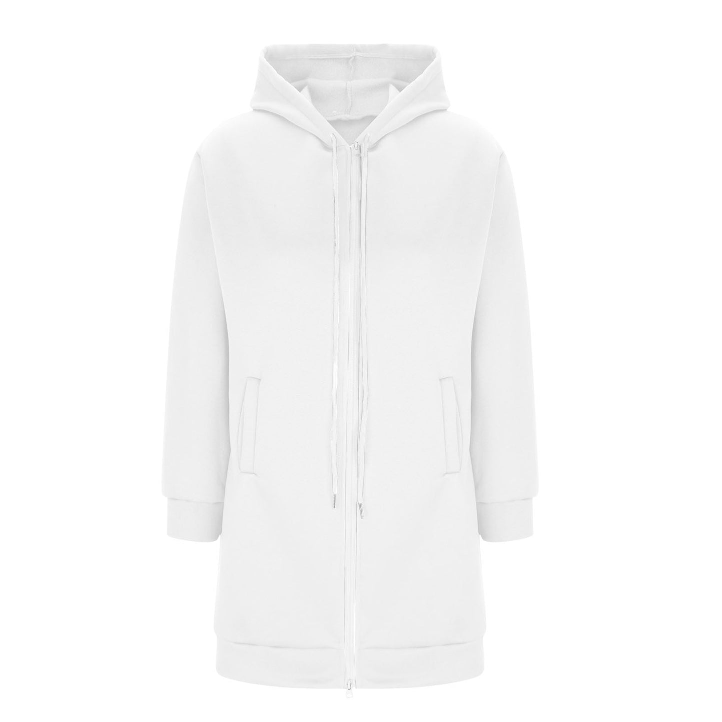 Long Hoodies for Women Zip Up Double Zipper Fleece Jacket Tunic Sweatshirts Fall Winter Fashion Clothes
