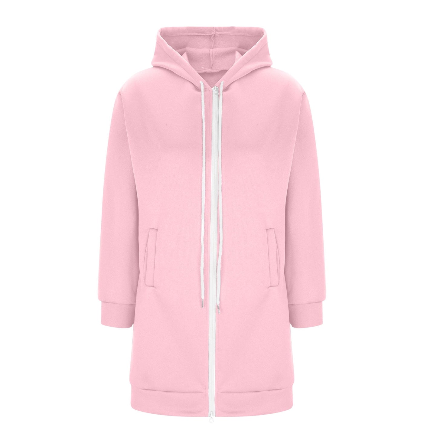 Long Hoodies for Women Zip Up Double Zipper Fleece Jacket Tunic Sweatshirts Fall Winter Fashion Clothes