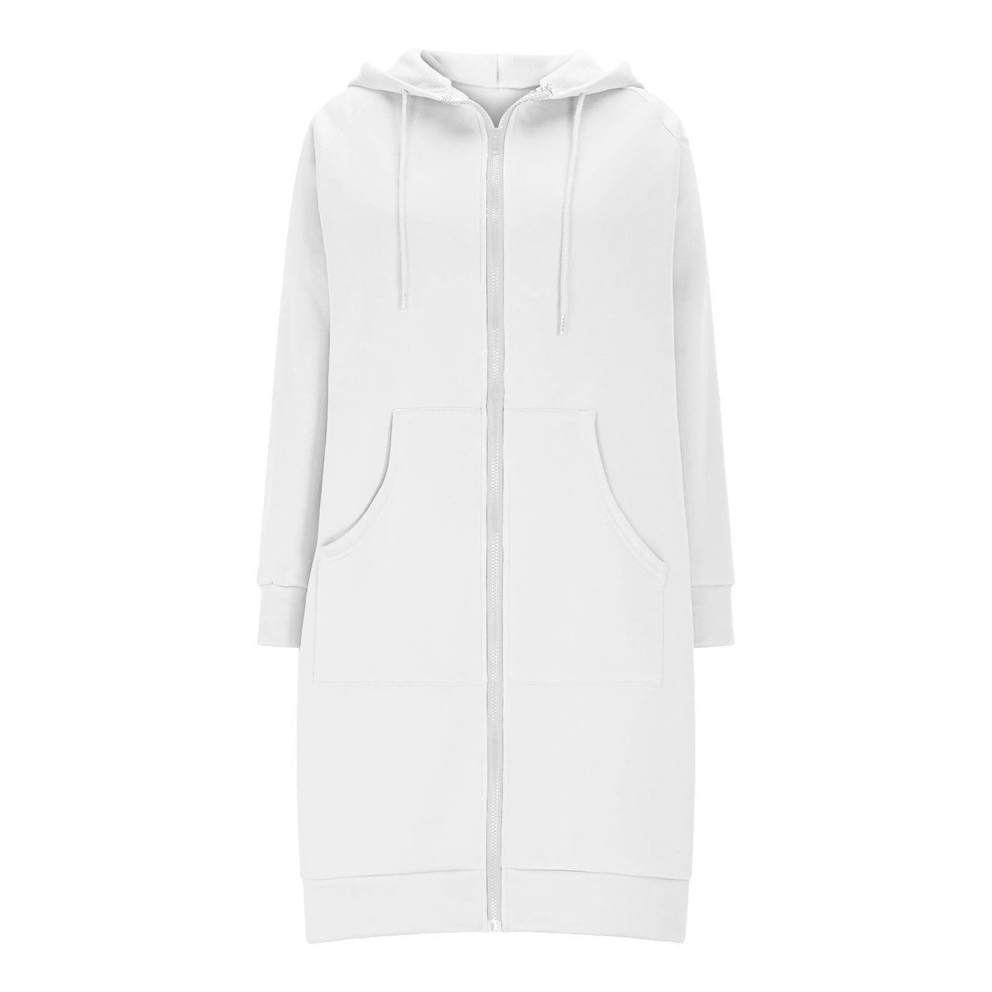 Long Hoodies for Women Zip Up Double Zipper Fleece Jacket Tunic Sweatshirts Fall Winter Fashion Clothes