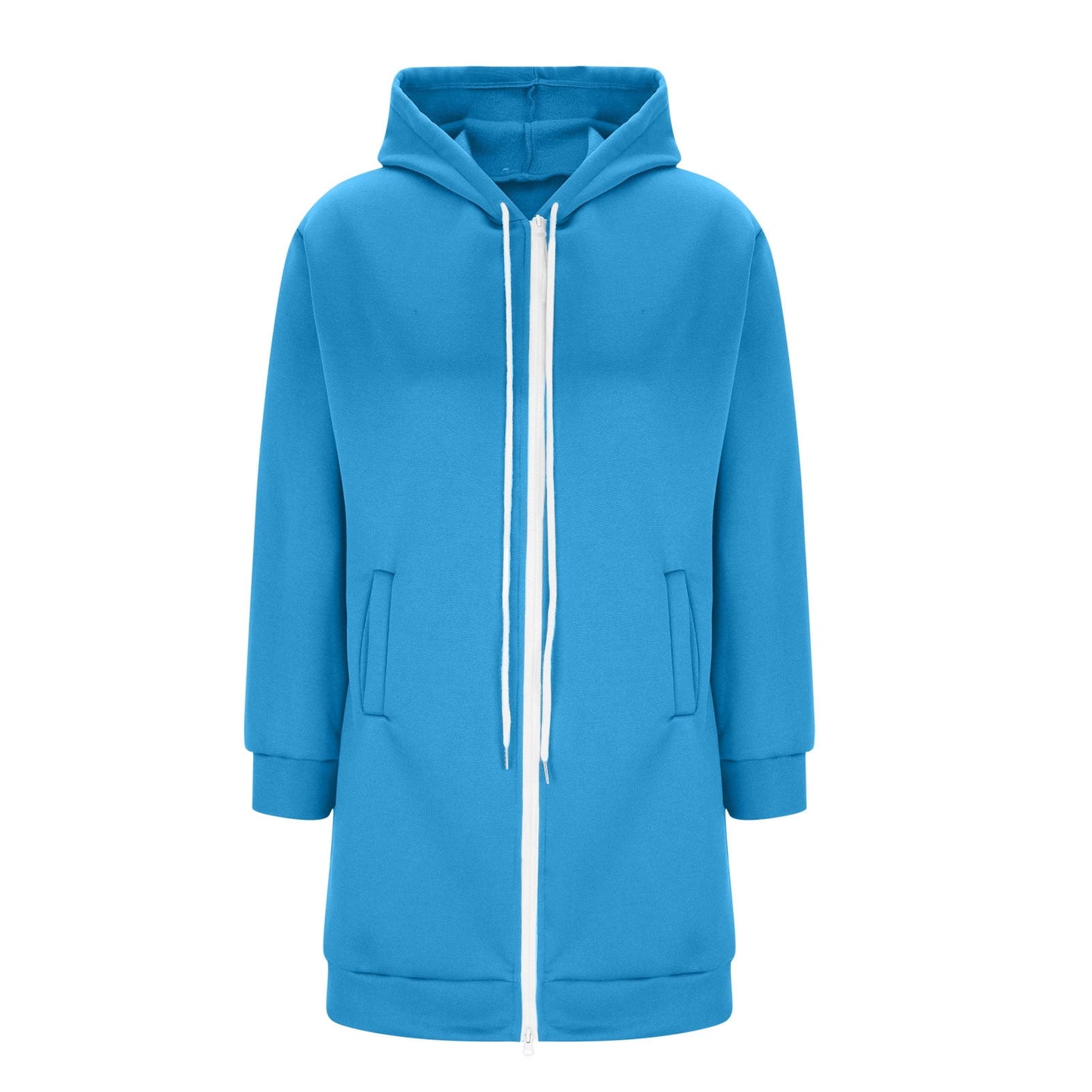 Long Hoodies for Women Zip Up Double Zipper Fleece Jacket Tunic Sweatshirts Fall Winter Fashion Clothes