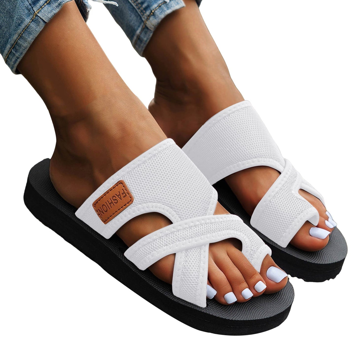 Dressy Sandals Wedge Shoes Slip On Dressy Summer Comfortable Slides Sandals Lightweight Platform Shoes Size 8.5