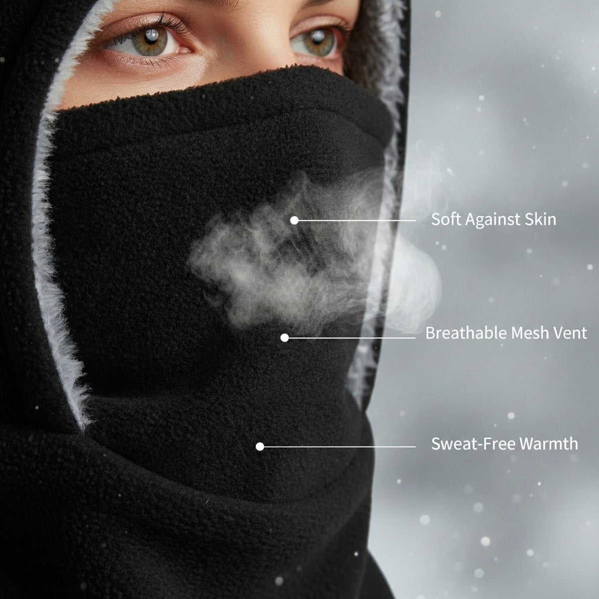 Thermal headgear - a windproof, three-in-one winter hat that combines the functions of a mask and neck warmth preservation.