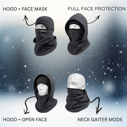 Thermal headgear - a windproof, three-in-one winter hat that combines the functions of a mask and neck warmth preservation.