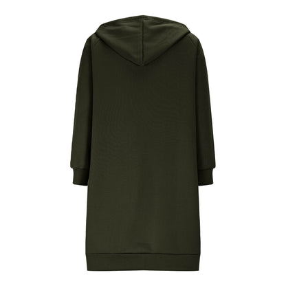 Long Hoodies for Women Zip Up Double Zipper Fleece Jacket Tunic Sweatshirts Fall Winter Fashion Clothes