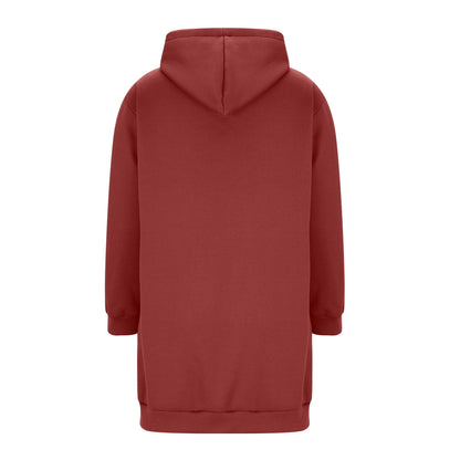 Long Hoodies for Women Zip Up Double Zipper Fleece Jacket Tunic Sweatshirts Fall Winter Fashion Clothes