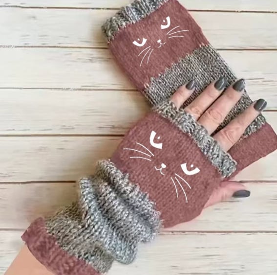 🐱Knitted Fingerless Gloves🧶