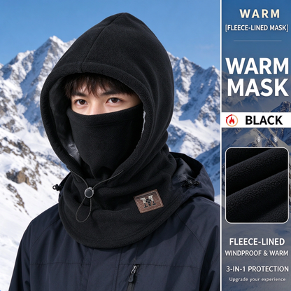 One-piece warm mask hat, Outdoor cycling windproof warm hat with neck mask