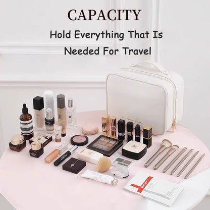 Cosmetic bag with transparent compartments