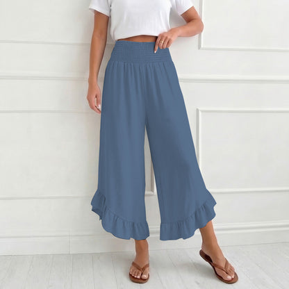 Black and White Elastic Waistband Pants