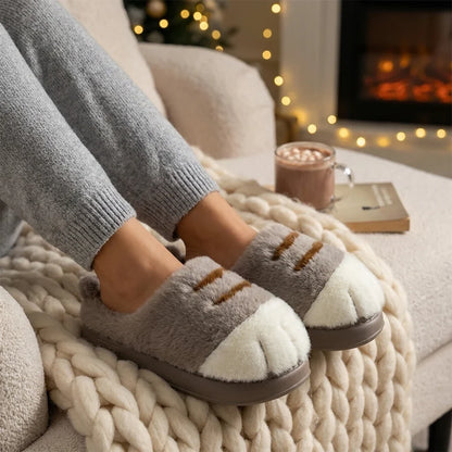 Cat Paw Plush Slippers - Limited Time Offer