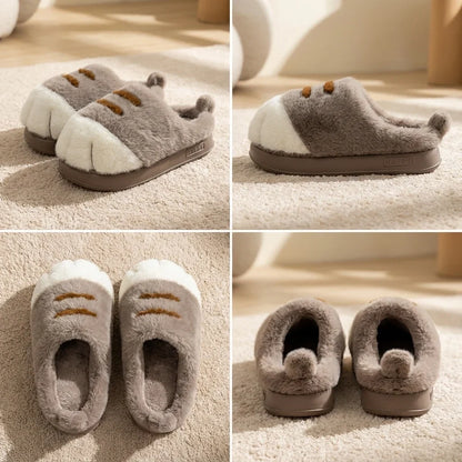 Cat Paw Plush Slippers - Limited Time Offer