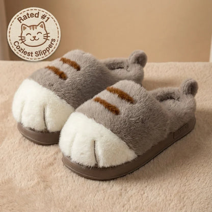 Cat Paw Plush Slippers - Limited Time Offer