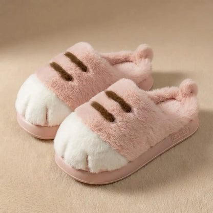 Cat Paw Plush Slippers - Limited Time Offer