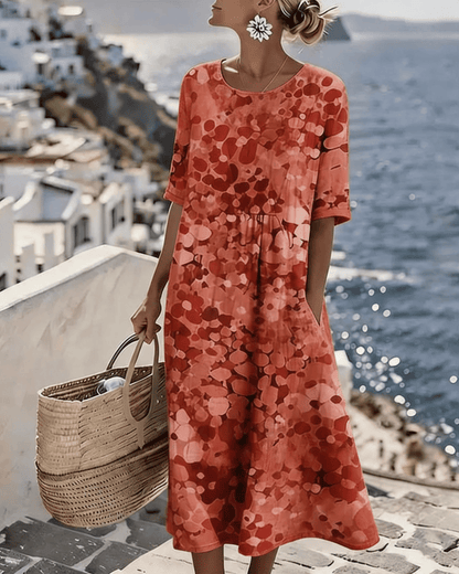 🌼Colour Bloom Watercolor Milk Silk Dress